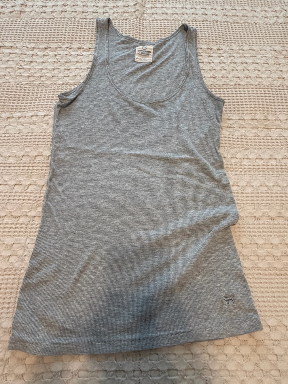 PINK Victoria's Secret Heather Gray Ribbed Tank Top